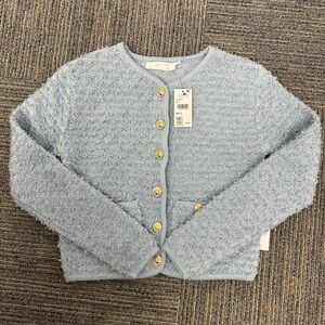 ASTR Light Blue Knit Cardigan with Gold Buttons